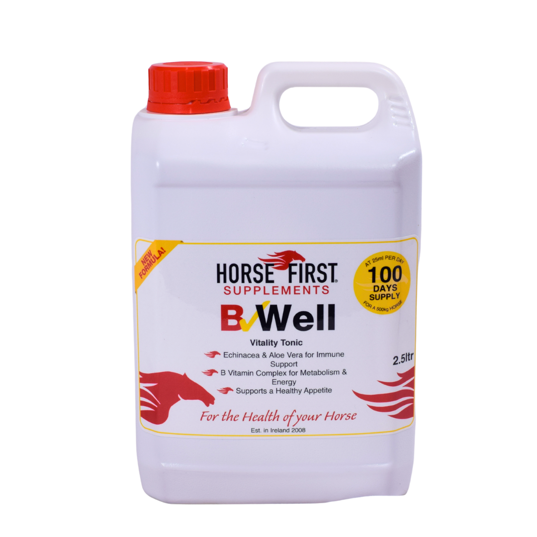 Horse First Supplements B&Well container on a white background